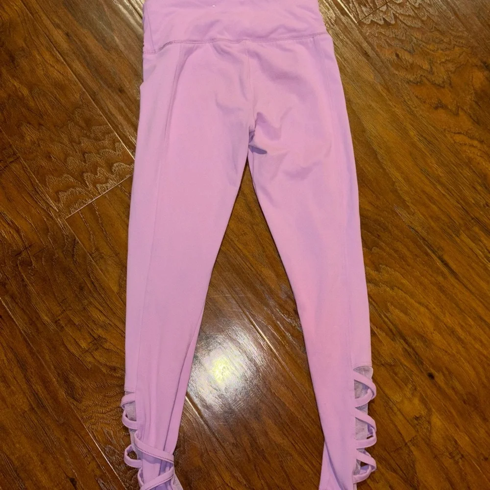 Justice Lavender Purple Girls' Leggings with Side Lace Detail Size 8